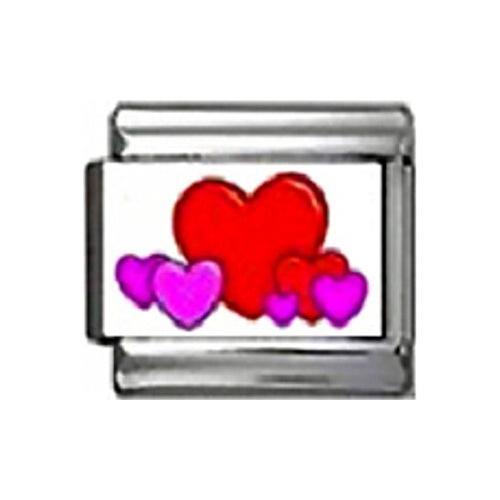 Stylysh Charms Love Hearts Lots of Photo Italian 9mm Link LV014 Fits Tradit