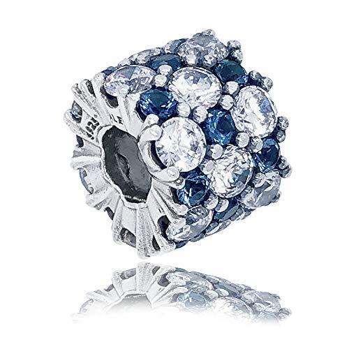 Blue and Clear Sparkle Authentic 925 Sterling Silver Bead Charm Fits Pandor
