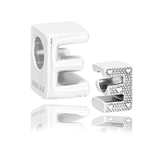 Letter E 797459 Reversible Authentic 925 Sterling Silver Bead Charm Fits Pa
