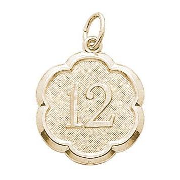 Rembrandt Charms Number 12 Charm, 10K Yellow Gold並行輸入品　送料無料