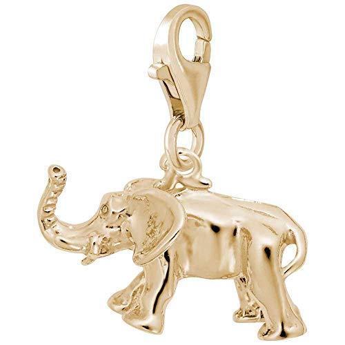 Rembrandt Charms Elephant Charm with Lobster Clasp, 10K Yellow Gold並行輸入品　送料
