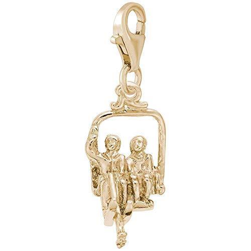 Rembrandt Two Person Ski Lift Charm with Lobster Clasp， 14K Yellow Gold並行輸入のサムネイル