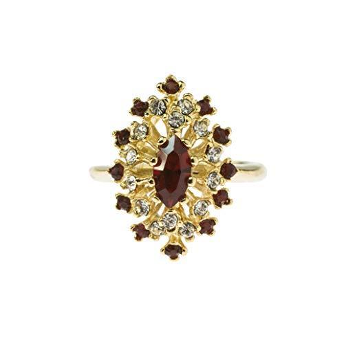 Providence Vintage Jewelry Ruby & Clear Swarovski Crystal 18k Gold Plated C