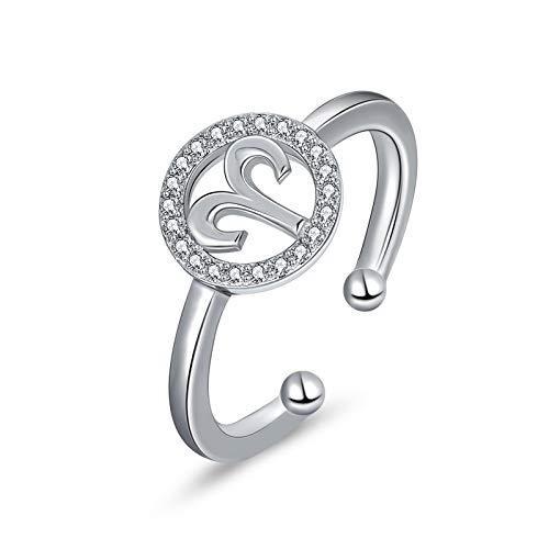 Men's Aries Zodiac Ring - 925 Sterling Silver Diamond Cut Ram Head Band Ring (Size 6.25)-185062