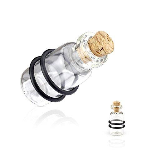 Clear Cork Bottle with 2-Black O-Rings Glass WildKlass Plugs (1/2")並行輸入品　送料｜ysysstore