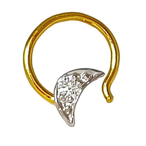 Diwani 14k Gold GII Certified Natural Si Solitaire Diamond Moon Shape Engag