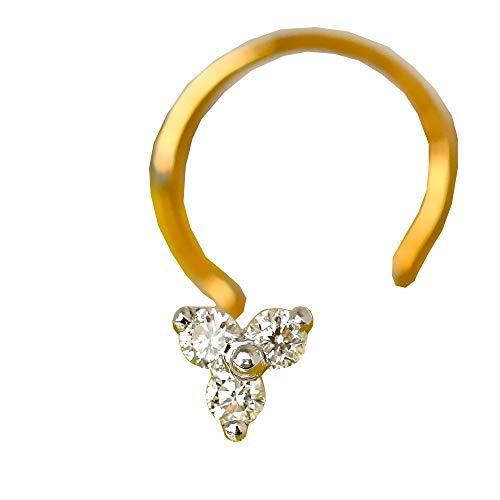 Diwani 14k Gold GII Certified 3 pcs Natural Si Diamonds Flower Shape Engage