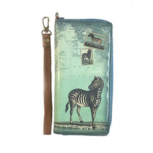Zebra Vegan Leather Wristlet Wallet並行輸入品　送料無料