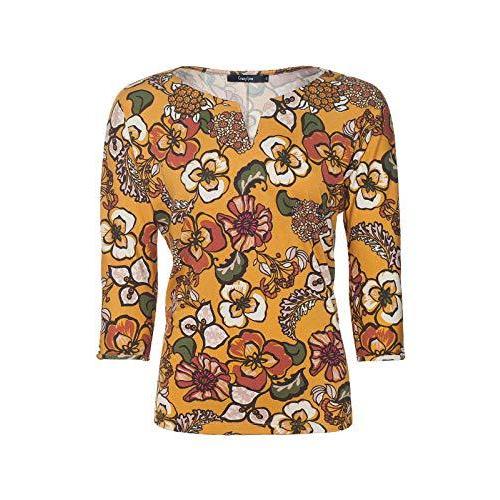 Seasonal Wrap入荷Ethnic Floral Pattern Printed Bat Fit Women's T Shirt Mustard並行輸入品　送料無料