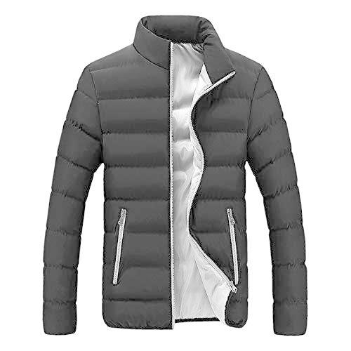 XXBR Down Jackets for Mens， Winter Outdoor Stand Collar Patchwork Puffer Co