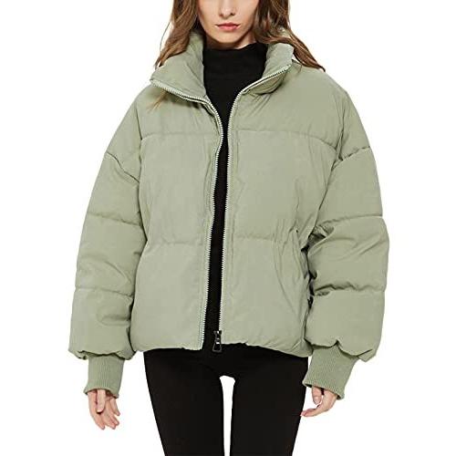 Yimoon Women s Winter Baggy Stand Collar Cropped Puffer Down Jacket Coat(Gr :YS0000018331026695:YSYSストア