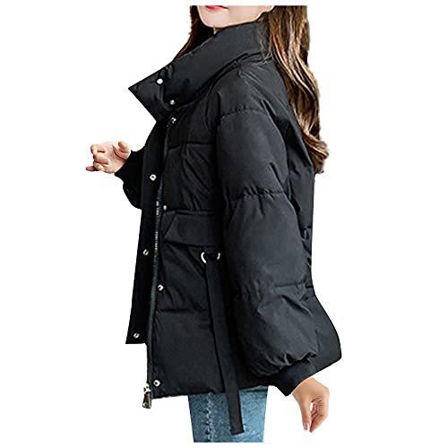 Women's Stand-Up Collar Loose Padded Jacket Without Hood Long-Sleeved Down