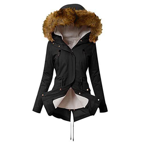 人気No.1 Faux Jacket Fleece Thick Women for Coats Winter Fur Ou Jackets Parka Hooded ダウンコート