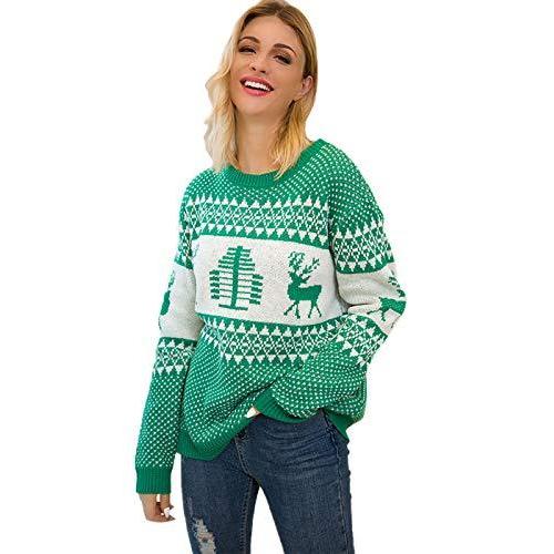 Anna-Kaci Women Stylish Christmas Pullover Sweater Cute Snowflake Reindeer