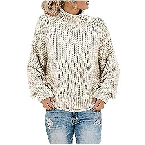 Oversized Sweaters for Women Casual Solid O-Neck Tops Knitting Long Sleeves