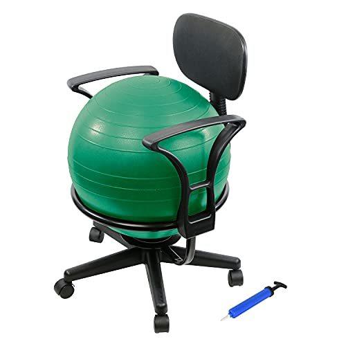 CanDo Metal Ball Chair Inflatable Ergonomic Active Seating Exercise Ball