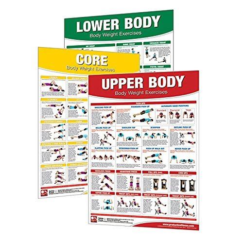 IRON COMPANY Productive Fitness Laminated Fitness Poster - Body Weight Exer｜ysysstore