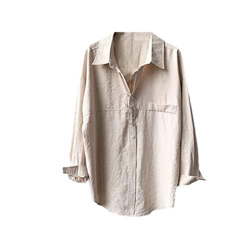 Women White Shirts Spring Autumn Fashion Loose Style Turn Down Collar Long