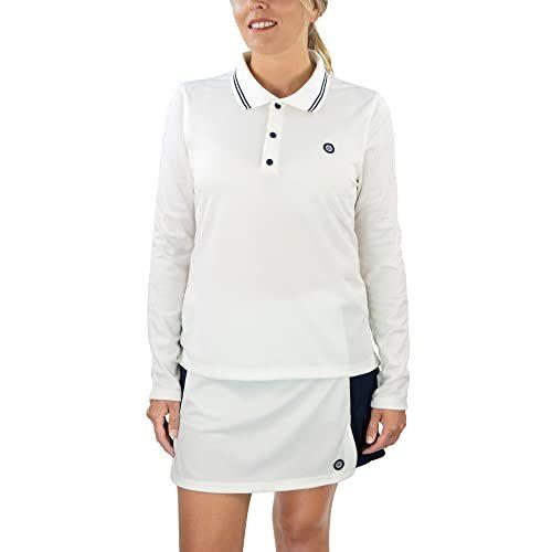 Women´s UPF 50+ Long Sleeve Sun Protection Golf Polo Shirt - USA Made (Larg