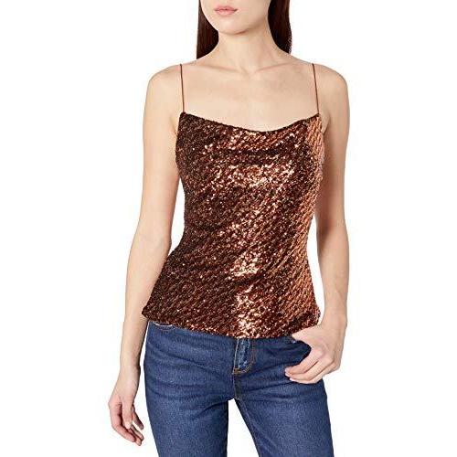 ASTR the label Women s Mai Cami Tank Top, Rust Gold Sequins, S並行輸入品 送料無料 :YS0000018333373549:YSYSストア