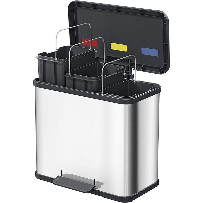 Hailo (ハイロ) ペダル式ゴミ箱 ホワイト 27(9L×3) エコトリオ 60102 ハイロ ペダル式ゴミ箱 ホワイト 9L×3 エコトリオ