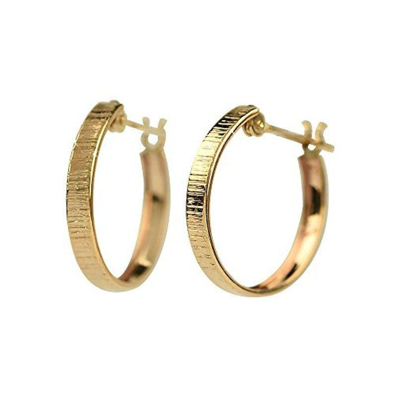 四葉のクローバー 10金 フープピアス K10 10k ゴールド スナップピアス レディース 女性 :Sa290