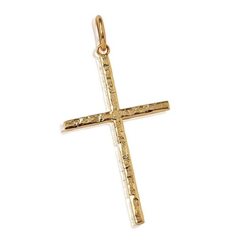 K18 ゴールド ペンダント クロス L ダメージ レディース メンズ 18金