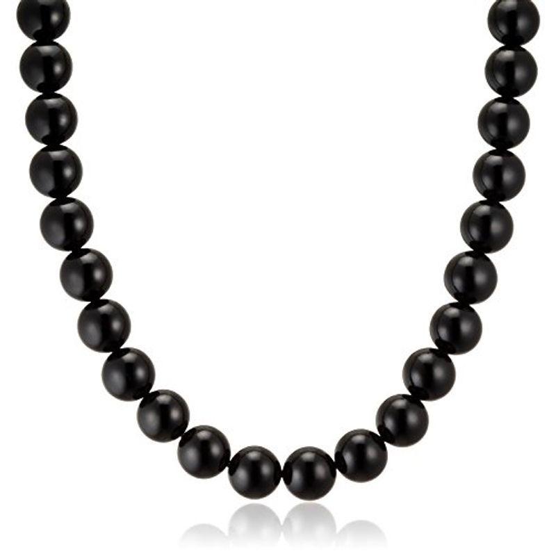 ジュエリーシンワ Jewelry Shinwa 天然ジェット(10mm丸玉)ネックレス42cmサイズ jn0212-42