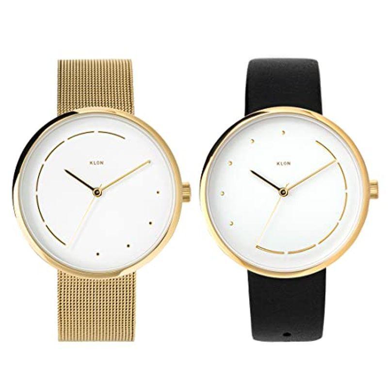 ブランドおしゃれ ペアウォッチ 腕時計 ゴールド ブラック シンプル ペア セット 限定 Klon Tentosen Gold Model W Face B ラッピング無料 返品も保証 Mantraahc Com