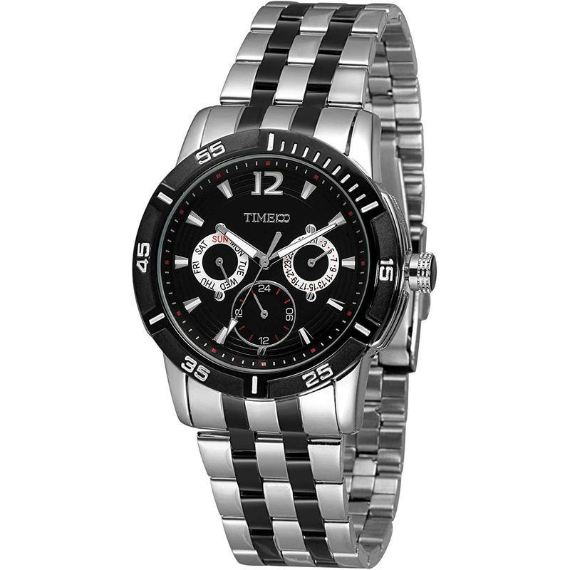 TIME100 メンズ腕時計 曜日付き ビジネス風 カレンダー付き 曜日付き 多針多機能 YT2022 メンズ腕時計 #W50311G 02A  カレンダー付き 20220131151447 00292 ステンレスバンド クォーツ腕時計