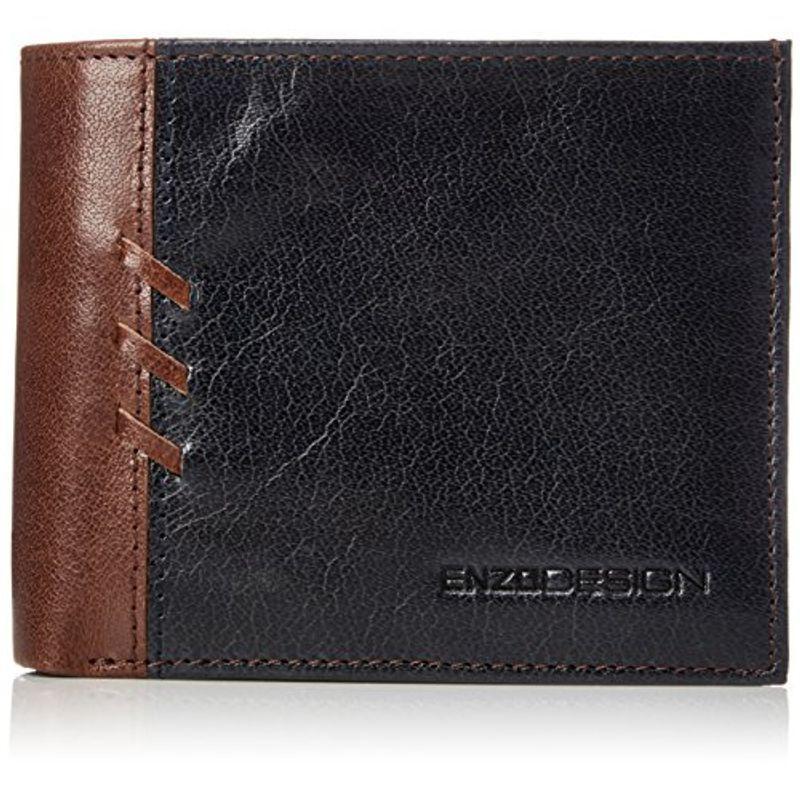 エンゾーデザイン 財布 アニリンバッファローレザー ネイビー/ブラウン