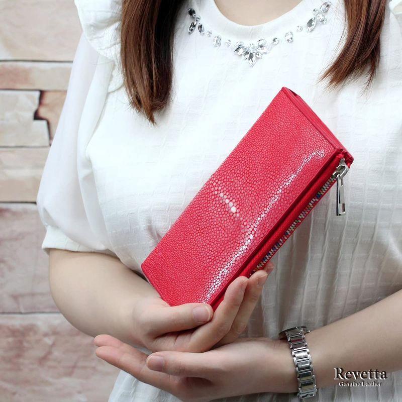 人気カラーの スティングレイ ガルーシャ L字ファスナー Ykk製mixカラー 財布 長財布 エイ革 Revetta レッド レディース メンズ 赤 その他財布 Lifeinlacruz Com