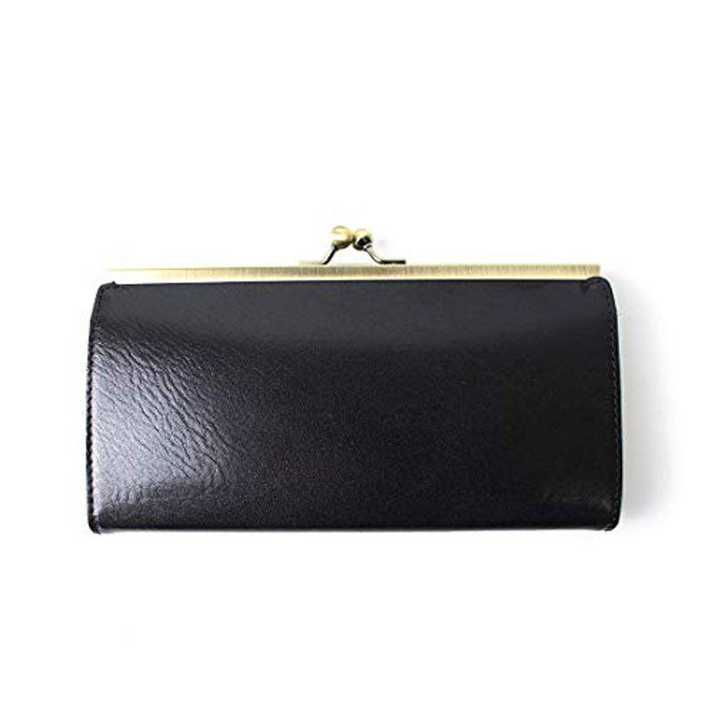 長財布 がま口 メンズ レディース 革 イタリアンレザー (ブラック01) 並行輸入品