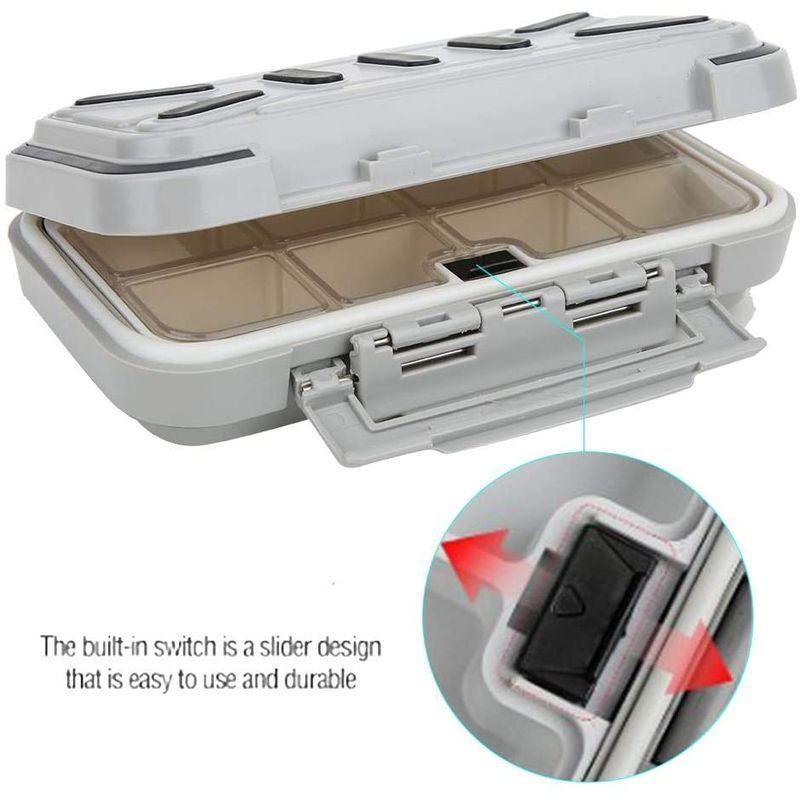 ポータブル釣り道具箱 防水釣り道具アクセサリーオーガナイザー餌ルアーフック収納ケースオーガナイザーコンテナ(グレー ... - Yt2022 20220203234834 01088 1