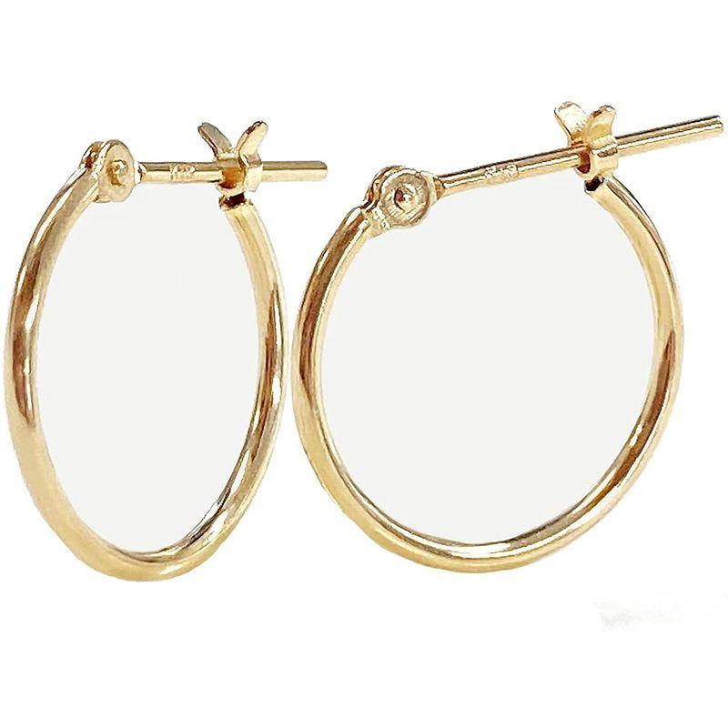 L&Co (エルアンドコー) ペーパーボックス付ユニセックス K18 イエローゴールド 18金 地金 フープ ピアス 1mm幅 1mm×直径 エルアンドコー ペーパーボックス付ユニセックス K18 イエローゴールド 18金 地金 フープ ピアス 1mm幅 1mm×直径