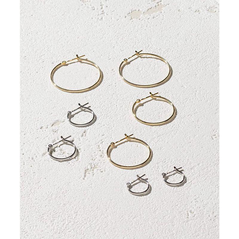 L&Co (エルアンドコー) ペーパーボックス付ユニセックス K18 イエローゴールド 18金 地金 フープ ピアス 1mm幅 1mm×直径 エルアンドコー ペーパーボックス付ユニセックス K18 イエローゴールド 18金 地金 フープ ピアス 1mm幅 1mm×直径