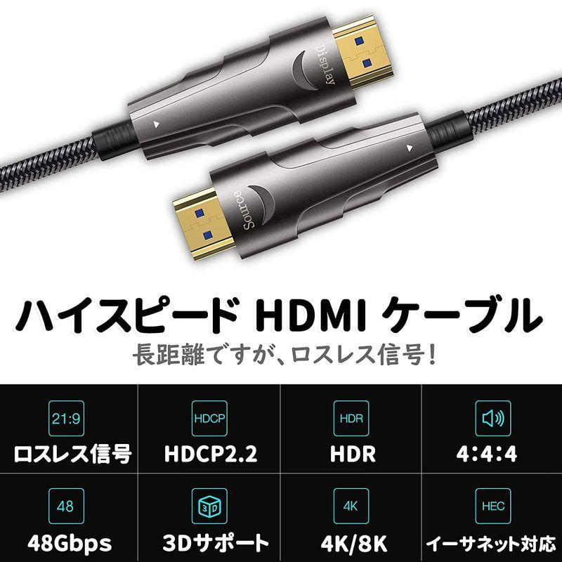 宅送] 4K 光ファイバーHDMI ケーブル 50m, SOEYBAE HDMI2.0 @ 60Hz
