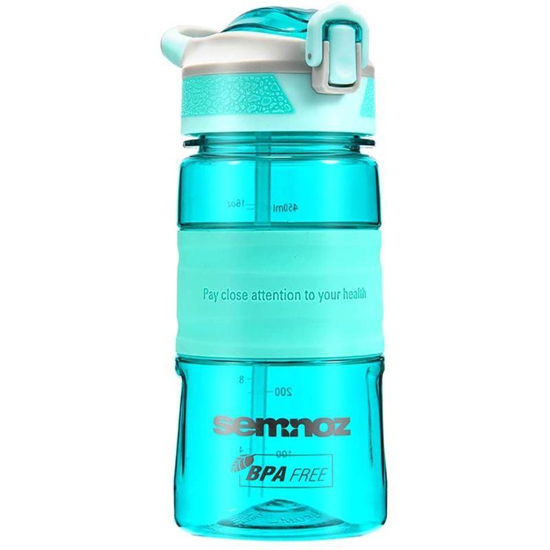 ストローボトル 水筒 スポーツボトル 450ml BPAフリー(グリーン)