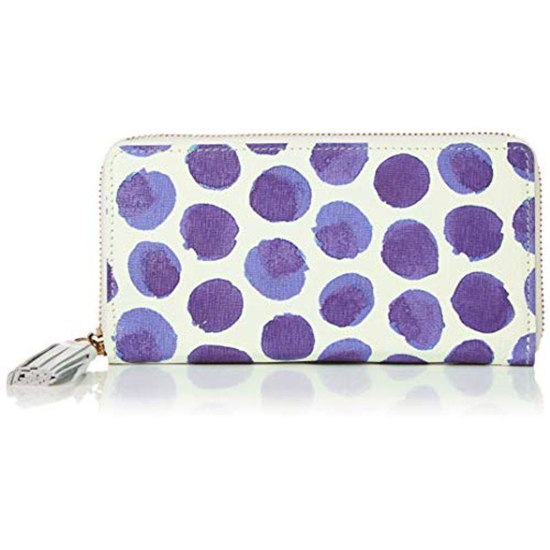 ハレルヤ 水玉 本革 ラウンドファスナー長財布 Cassis レディース ドット Tow002 Cassis 水玉 パープル ラウンド