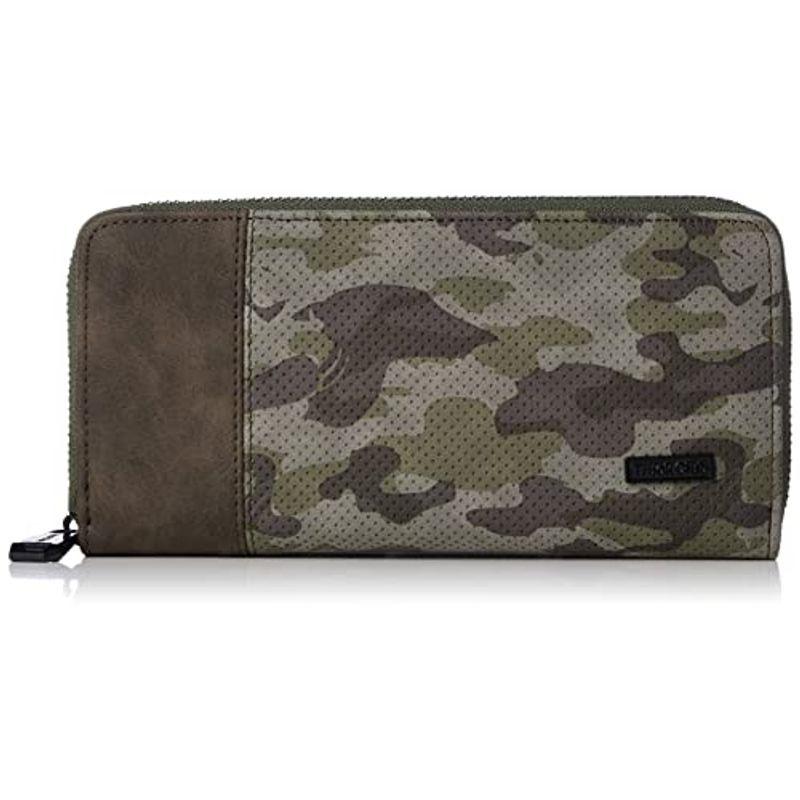 エフスタイル 二つ折り財布 パンチング ラウンドファスナー ロングウォレット