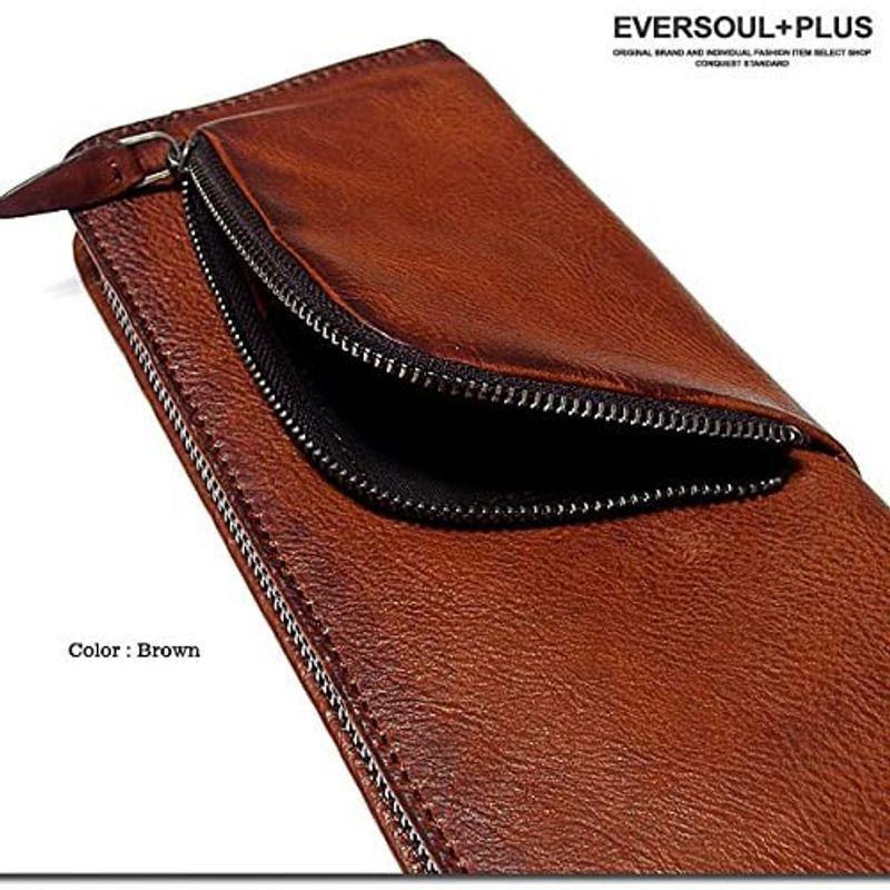 EVERSOUL エヴァーソウル 長財布 レザー 本革 メンズ 財布 ロングウォレット おしゃれ サイフ (ブラウン) エヴァーソウル 長財布 レザー 本革 メンズ 財布 ロングウォレット おしゃれ サイフ ブラウン