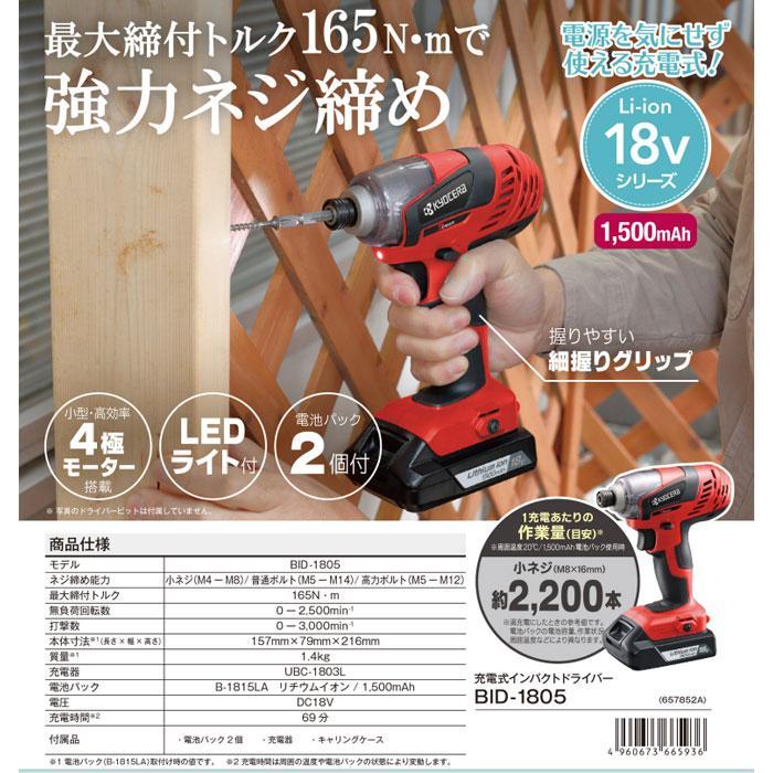KYOCERA 京セラパワー 18V 充電式インパクトドライバー BID-1805 KYOCERA 京セラパワー 18V 充電式インパクトドライバー BID-1805