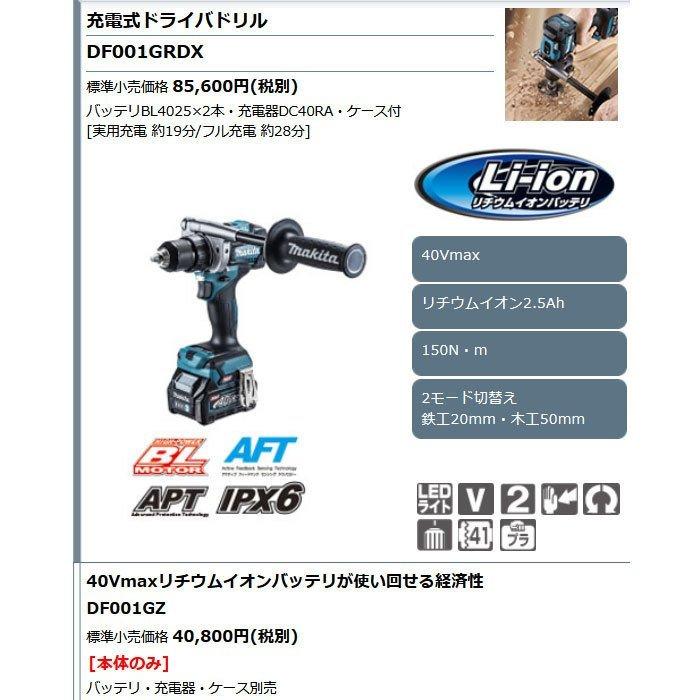 マキタ（makita） 40Vmax 充電式ドライバドリル DF001GRDX 2.5Ah