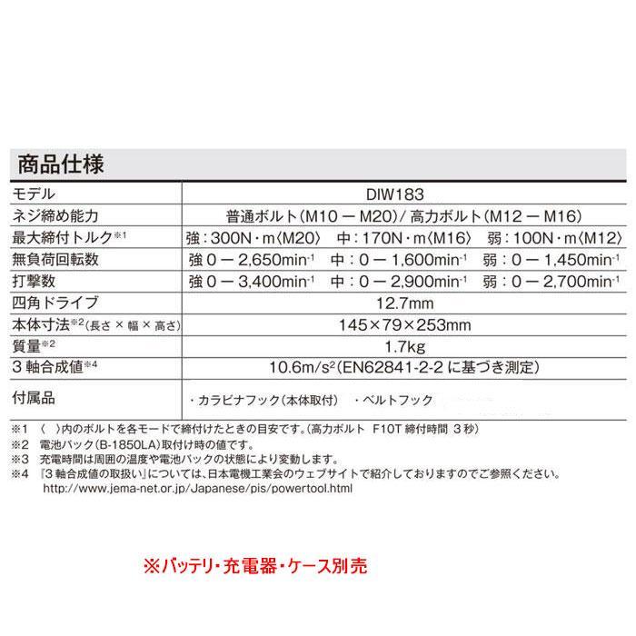 京セラ 18V 充電式インパクトレンチ DIW183 本体のみ バッテリ・充電器 