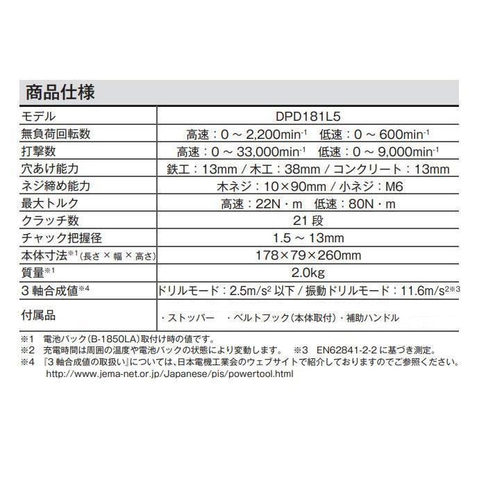 KYOCERA 京セラ 18V 充電式振動ドライバドリル DPD181 本体のみ KYOCERA 京セラ 18V 充電式振動ドライバドリル DPD181 本体のみ