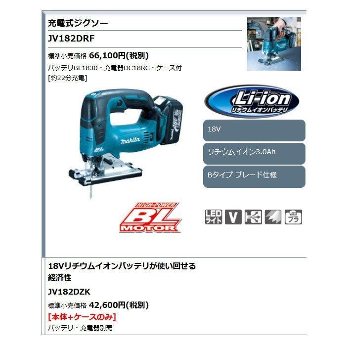 マキタ 18V 充電式ジグソー JV182DZK 本体+ケースのみ(バッテリ・充電 