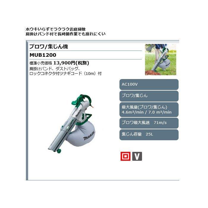 マキタ（makita） ブロワ/集じん機 MUB1200 集じん容量25L AC100V