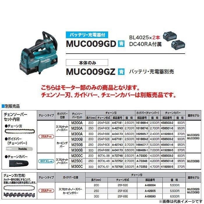 マキタ 40Vmax 充電式チェンソー MUC009GZ モーター部のみ マキタ 40Vmax 充電式チェンソー MUC009GZ モーター部のみ