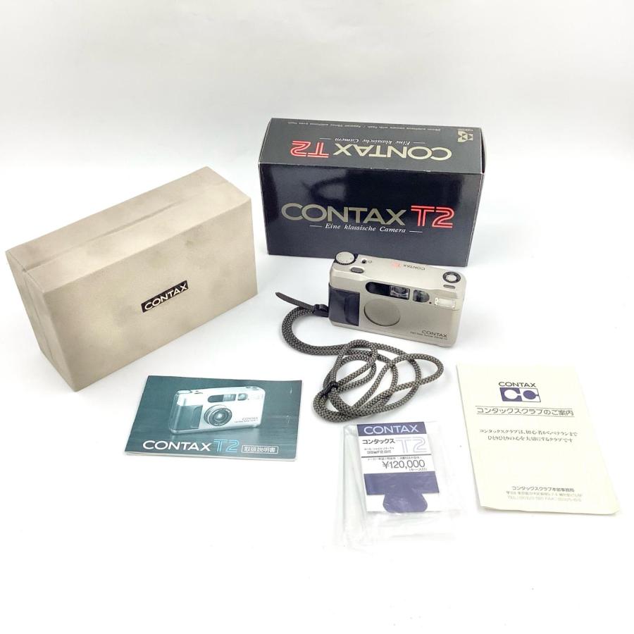 コンタックス CONTAX T2 チタンシルバー データバック付き CONTAX コンタックス T2 チタンシルバー データバック付属 難あり