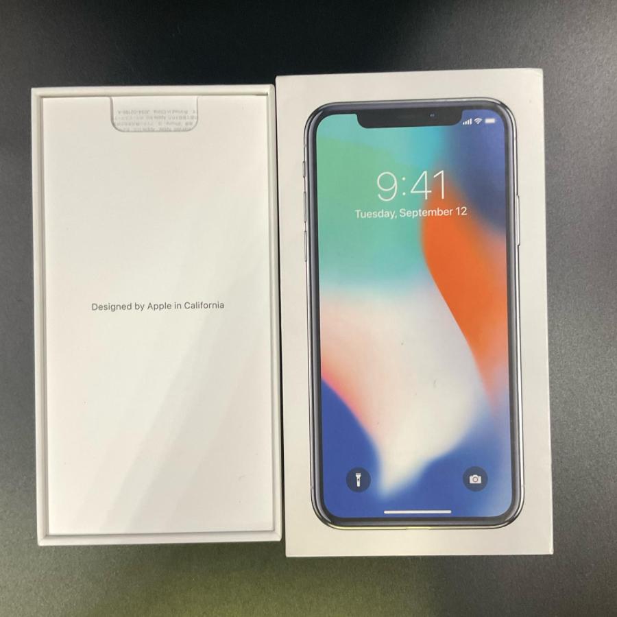 Apple iPhone X 256GB シルバー au 白ロム 動作確認済 94%【全額返金